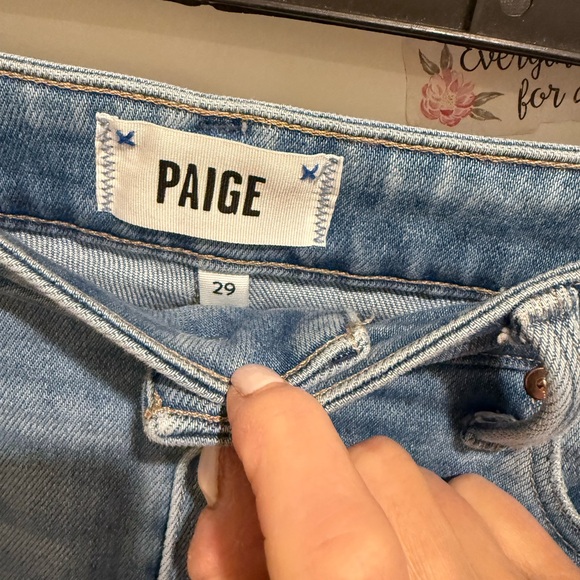 Paige Anessa High Waist Raw Hem Wide Leg Jeans in Color Mesmerize 29 - Picture 9 of 9